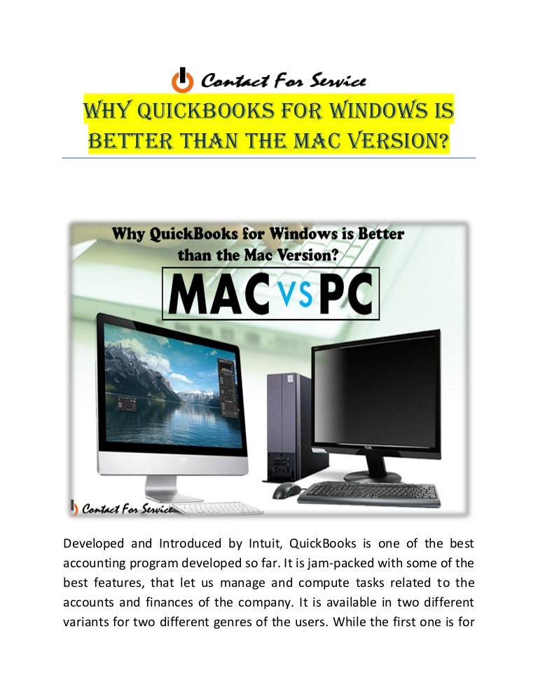 what is the difference between quickbooks for mac and windows
